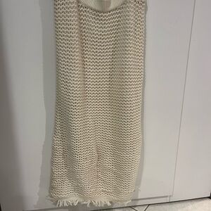 NWOT Old Navy Ivory Knit Skirt with Fringe